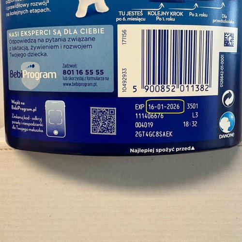 Bebilon Advance Pronutra 350g i 800g – z tyłu opakowania